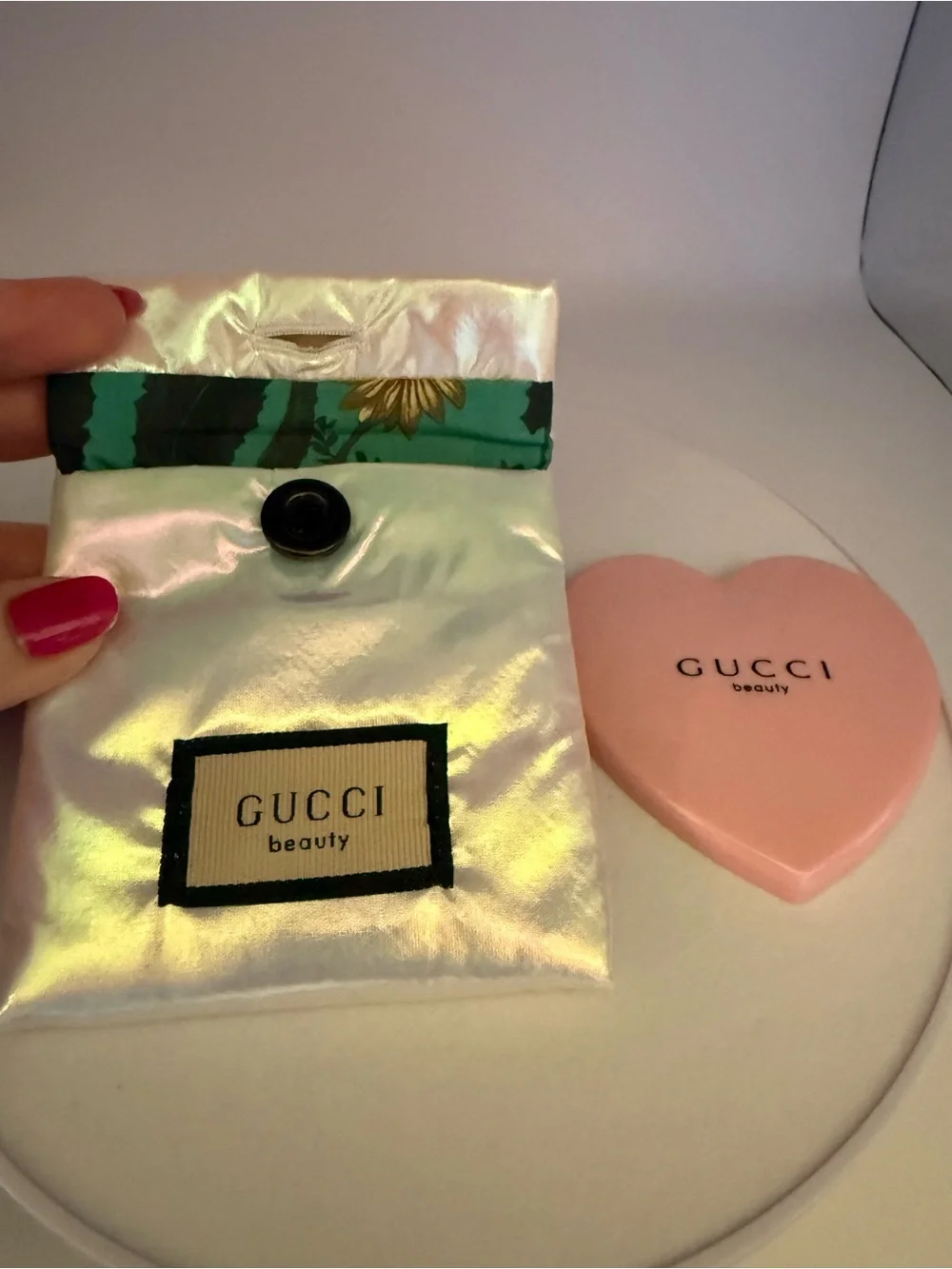 Gucci Pink Heart Highlighter Compact